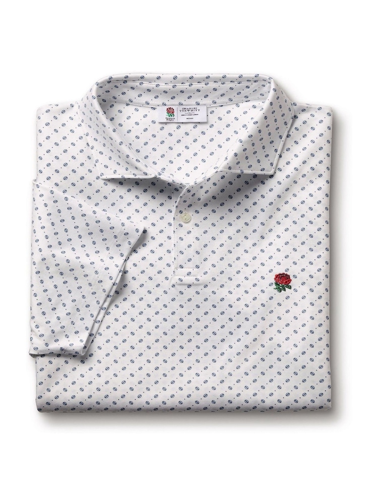 Charles Tyrwhitt RFU Printed Performance Short Sleeve Polo Shirt - Bild 5 von 5