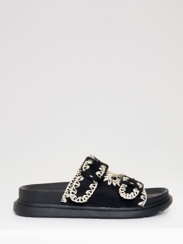 Threadbare Whipstitch Chunky Sliders - Image 2 of 5