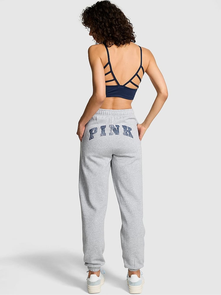 Victoria's Secret PINK Medium Heather Grey Fleece Joggers - Image 2 of 3 Victoria's Secret PINK Medium Heather Grey Fleece Joggers - Image 2 of 3