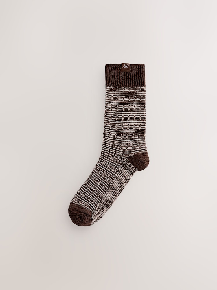 Green/Red/Orange Textured Heavyweight Socks 4 Pack - Image 2 of 8 Green/Red/Orange Textured Heavyweight Socks 4 Pack - Image 2 of 8