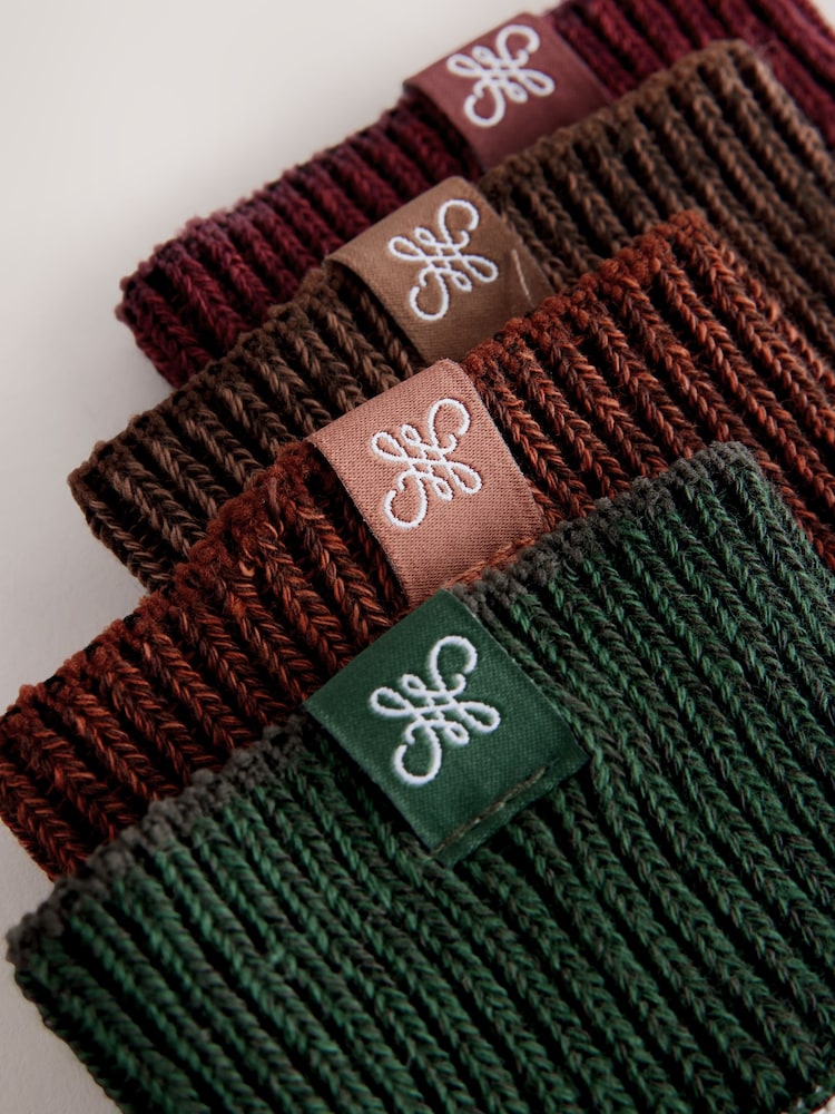 Green/Red/Orange Textured Heavyweight Socks 4 Pack - Image 8 of 8 Green/Red/Orange Textured Heavyweight Socks 4 Pack - Image 8 of 8