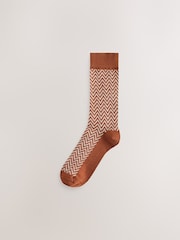 Blue/Green/Grey Herringbone Heavyweight Socks 4 Pack - Image 3 of 7