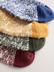 Blue/Green/Red/Yellow Twisted Heavyweight Socks 4 Pack - Image 6 of 7