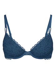 Victoria's Secret Midnight Sea Blue Demi Sexy T-Shirt Lace Bra - Image 1 of 2