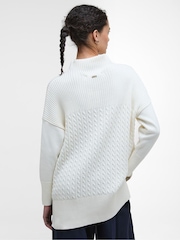Barbour® White Guernsey Knitted Cape Jumper - Image 2 of 6