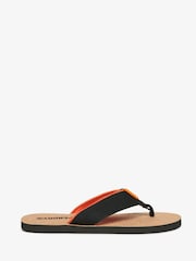 Superdry Black Cork Graphic Print Flip Flops - Image 1 of 7