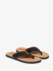 Superdry Black Cork Graphic Print Flip Flops - Image 3 of 7