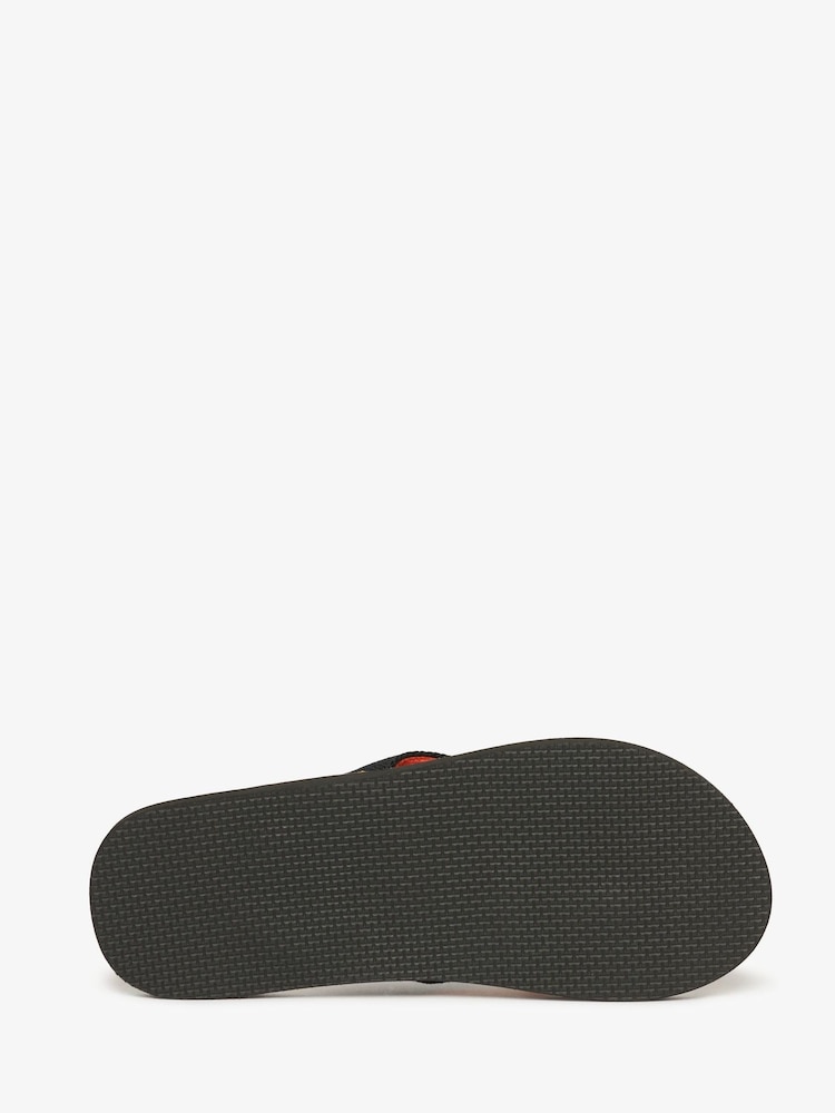 Superdry Black Cork Graphic Print Flip Flops - Image 7 of 7
