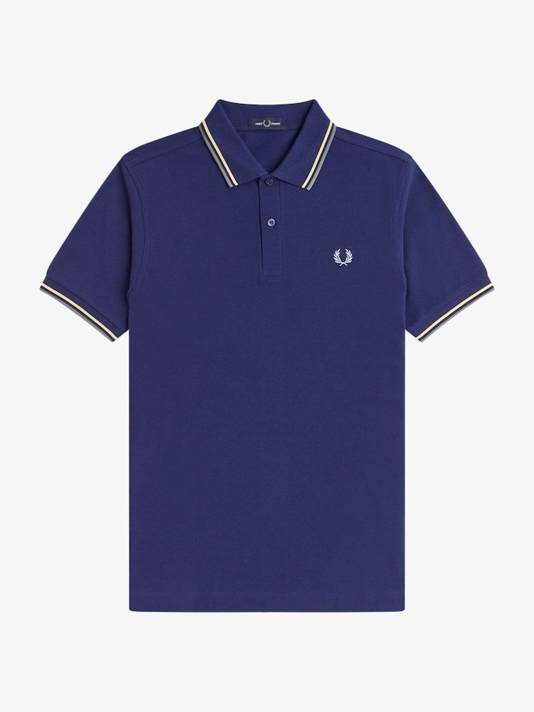 Fred Perry Blue Twin Tipped Polo Shirt - Image 1 of 2
