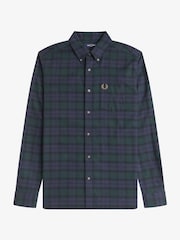 Fred Perry Black Blackwatch Tartan Brushed Shirt - Image 1 of 2