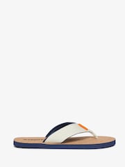 Superdry White Cork Graphic Print Flip Flops - Image 1 of 7