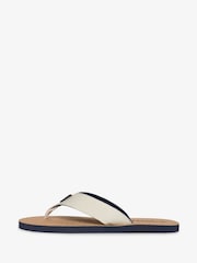 Superdry White Cork Graphic Print Flip Flops - Image 2 of 7