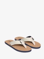 Superdry White Cork Graphic Print Flip Flops - Image 3 of 7