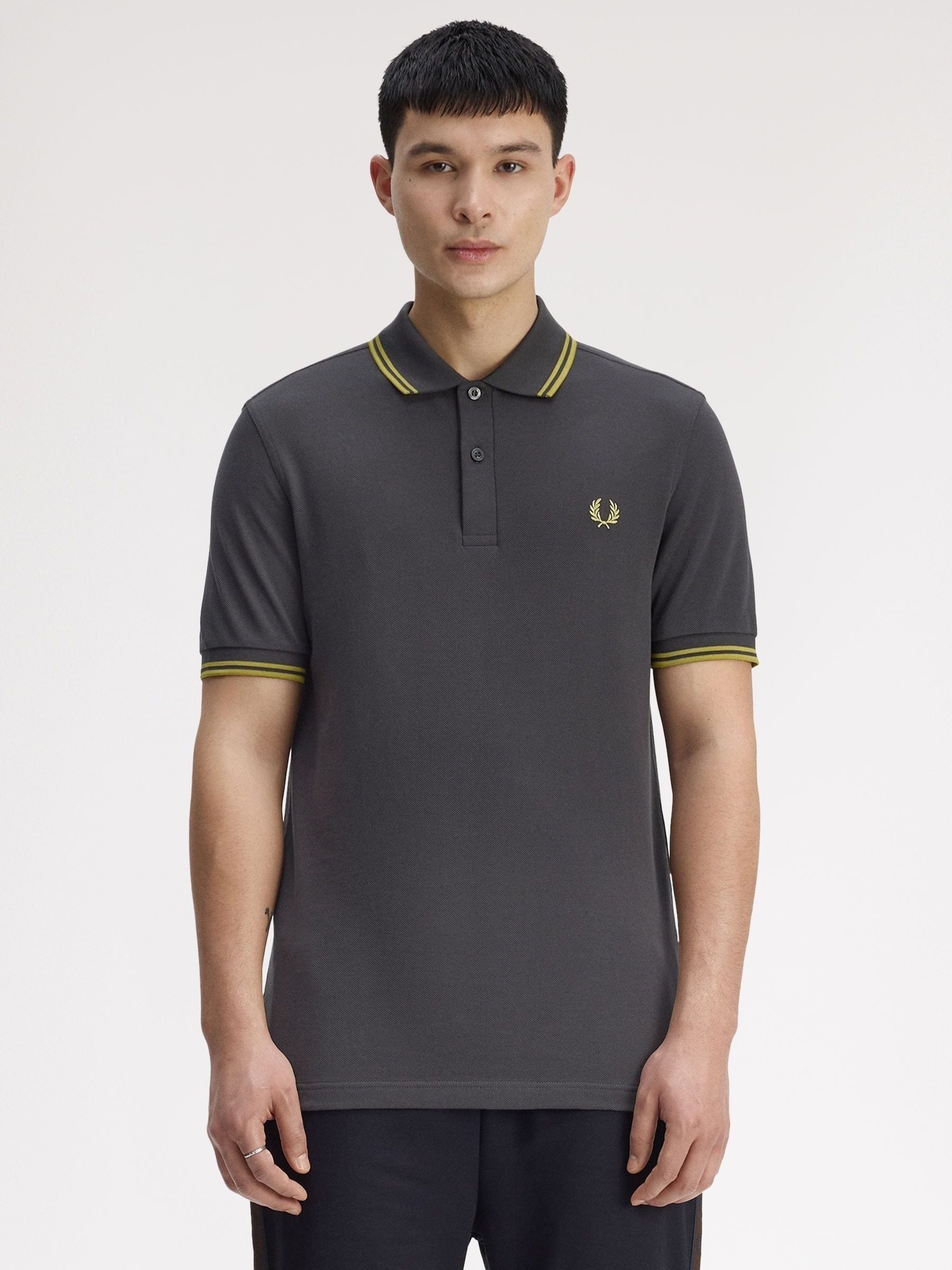 Buy Fred Perry Grey Twin Tipped Polo Shirt from Next USA