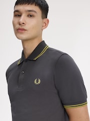 Fred Perry Grey Twin Tipped Polo Shirt - Image 4 of 7