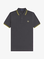Fred Perry Grey Twin Tipped Polo Shirt - Image 6 of 7