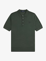 Fred Perry Green Fine Knit Shirt - Image 1 of 2
