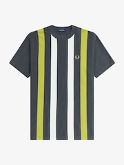 Fred Perry Grey Vertical Stripe T-Shirt - Image 1 of 2