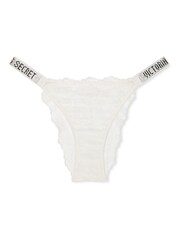 Victoria's Secret Coconut White Brazilian Shine Strap Lace Knickers - Image 1 of 1