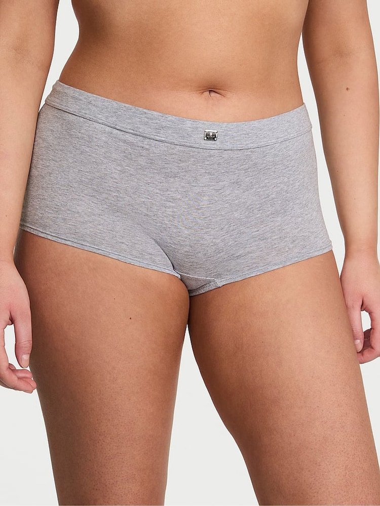 Victoria's Secret Heather Grey Short Cotton Logo Knickers - Image 1 of 3