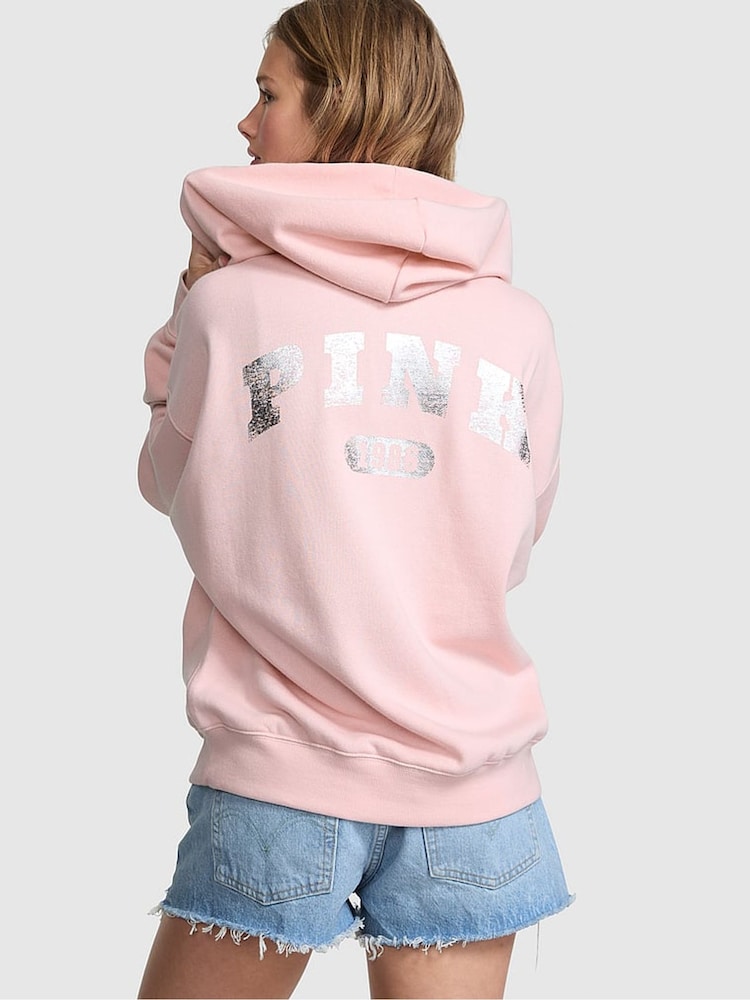 Victoria's Secret PINK Dollhouse Pink Fleece Hoodie - Image 2 of 2 Victoria's Secret PINK Dollhouse Pink Fleece Hoodie - Image 2 of 2