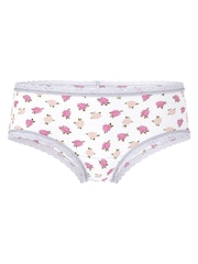 Victoria's Secret White Soft Peonies Cheeky Cotton Lace Trim Knickers - Image 3 of 3