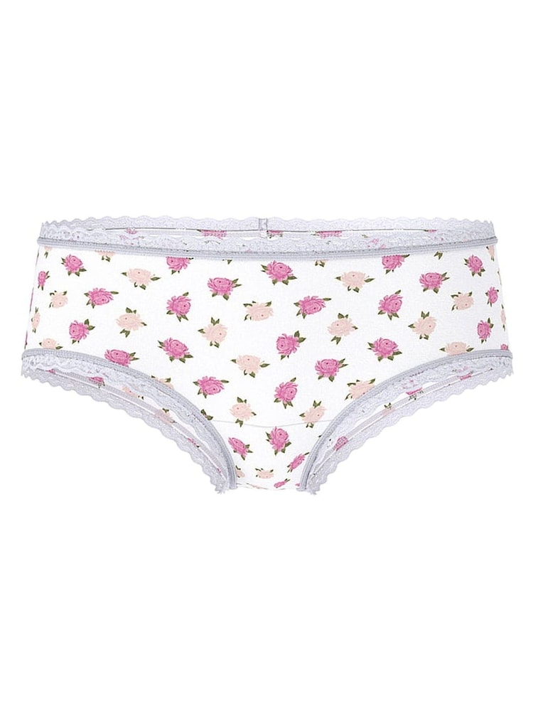 Victoria's Secret White Soft Peonies Cheeky Cotton Lace Trim Knickers - Image 3 of 3