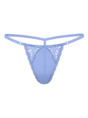 Victoria's Secret Blue Cameo Lace Trim G String Knickers - Image 3 of 3