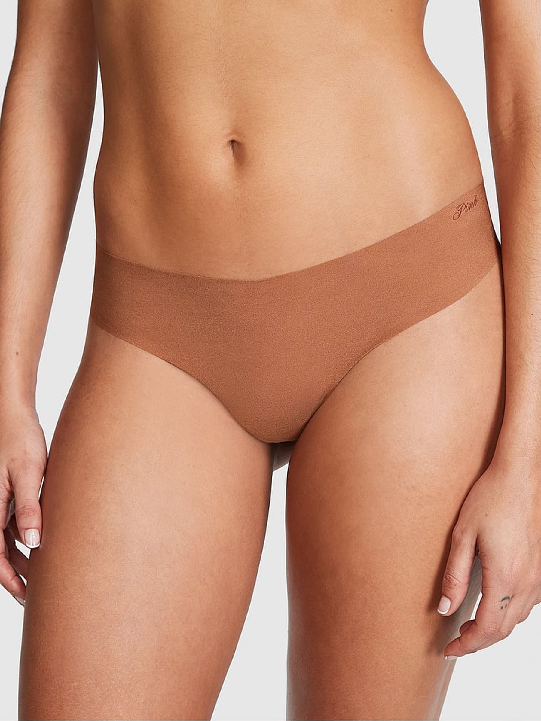 Victoria's Secret PINK Caramel Nude Thong No Show Knickers