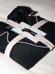 Victoria's Secret Black with Angel Pink Piping Modal Long Pyjamas Set - Image 4 of 4