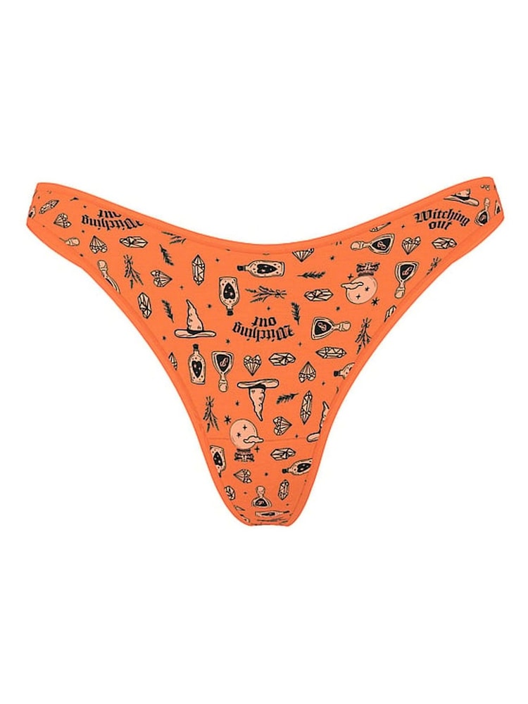 Victoria's Secret PINK Black Witchy Print Brazilian Cotton Knickers - Image 3 of 3