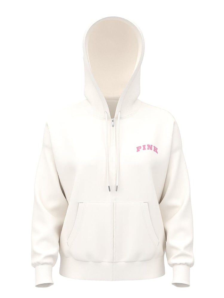 Victoria's Secret PINK Winter White Fleece Hoodie - Image 3 of 3