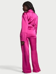 Victoria's Secret Black Luxe Satin Wrap and Trouser Set - Image 2 of 2