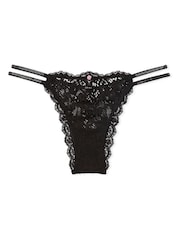 Victoria's Secret Black Brazilian Twinkle Strap Lace Knickers - Image 3 of 3