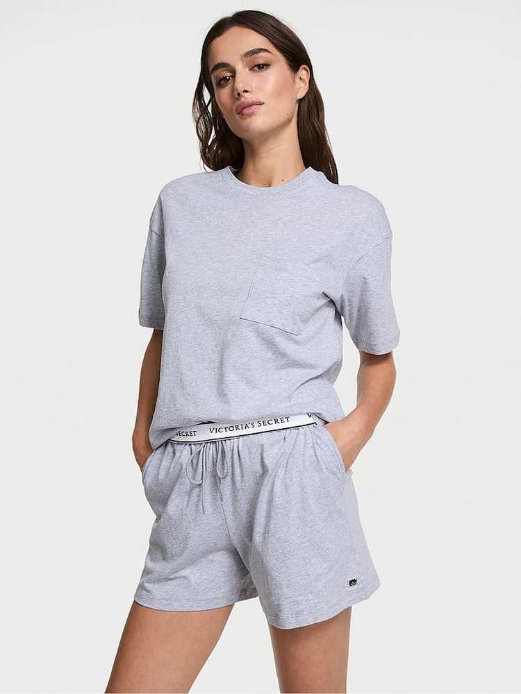 Victoria's Secret Medium Heather Grey Cotton Pyjamas Set - Image 1 of 3
