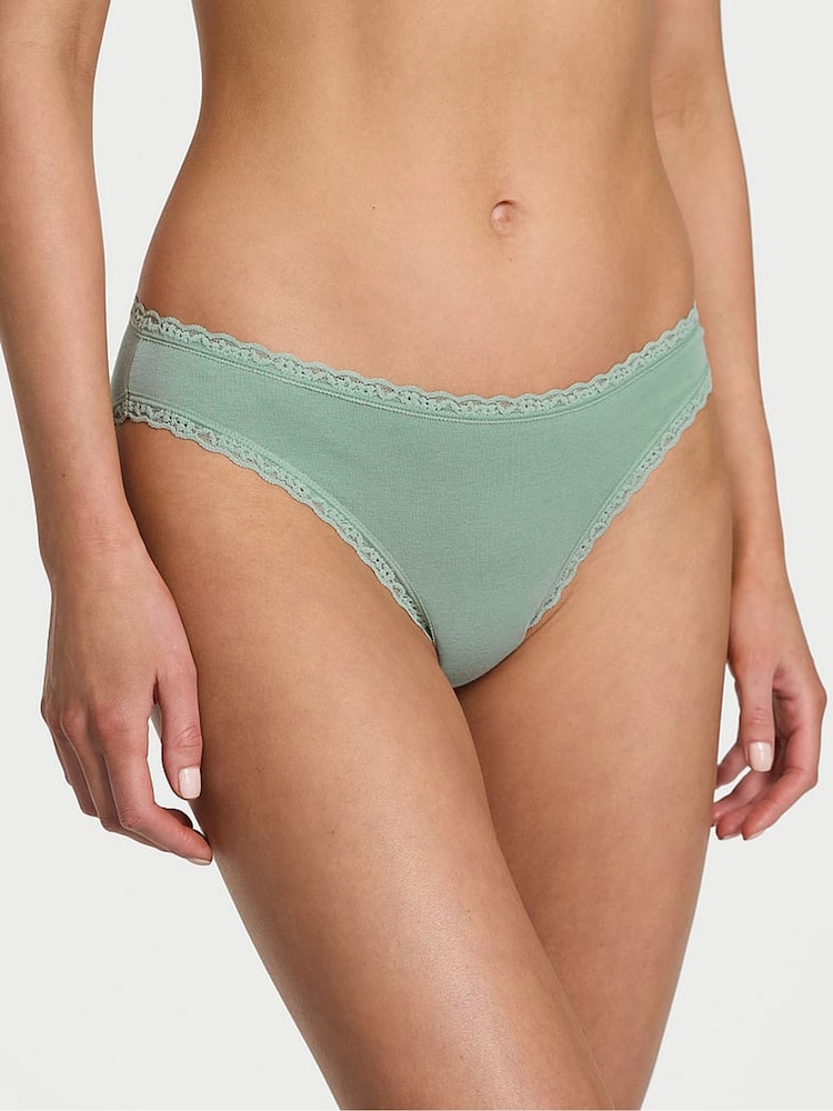 Victoria's Secret Seasalt Green Bikini Lace Trim Knickers - Image 1 of 3 Victoria's Secret Seasalt Green Bikini Lace Trim Knickers - Image 1 of 3