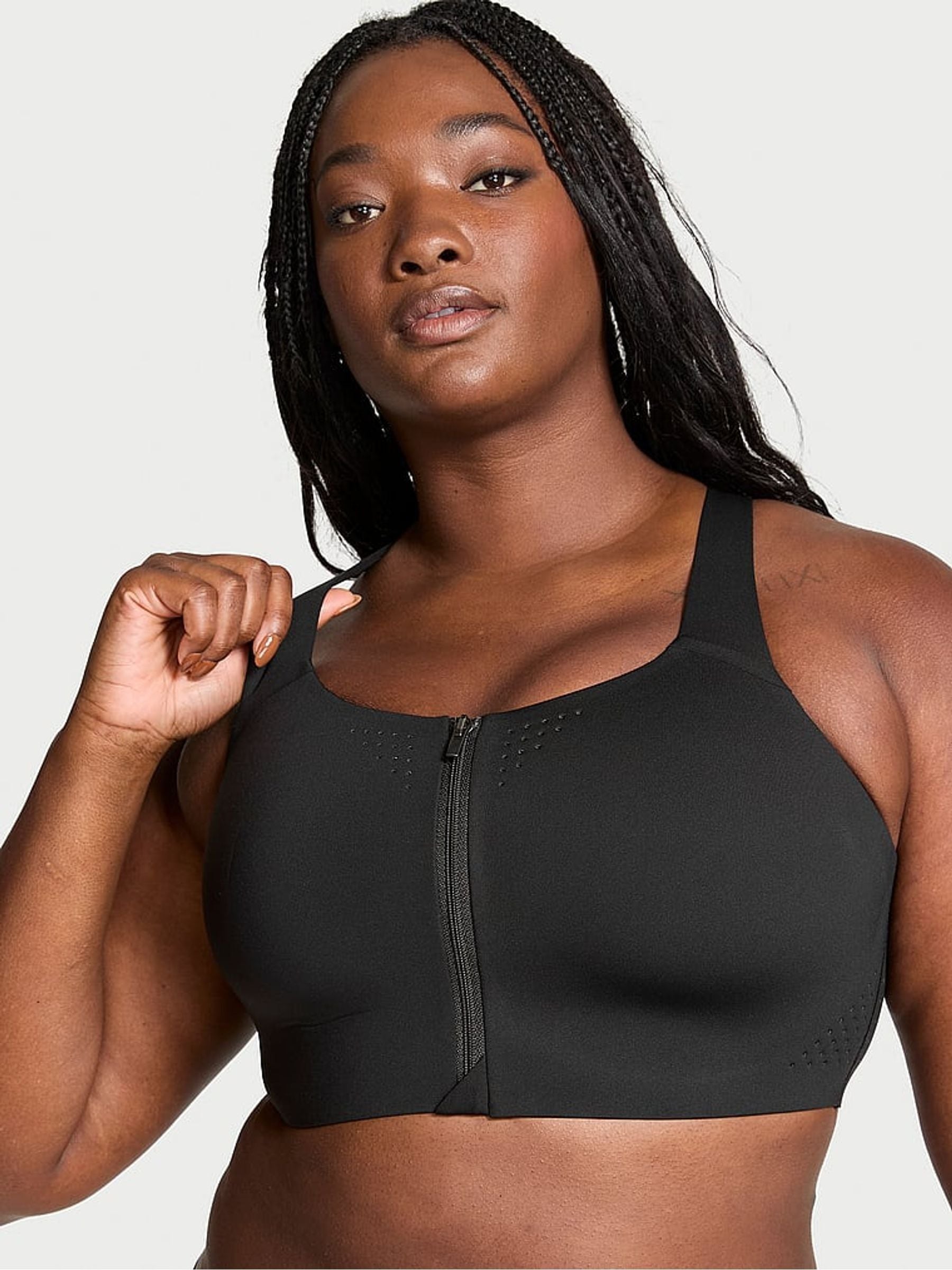 Victoria's Secret Black Front Close Featherweight Max High Impact Sports Bra