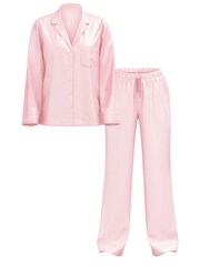 Victoria's Secret Angel Pink Jacquard Satin Long Pyjamas Set - Image 4 of 4