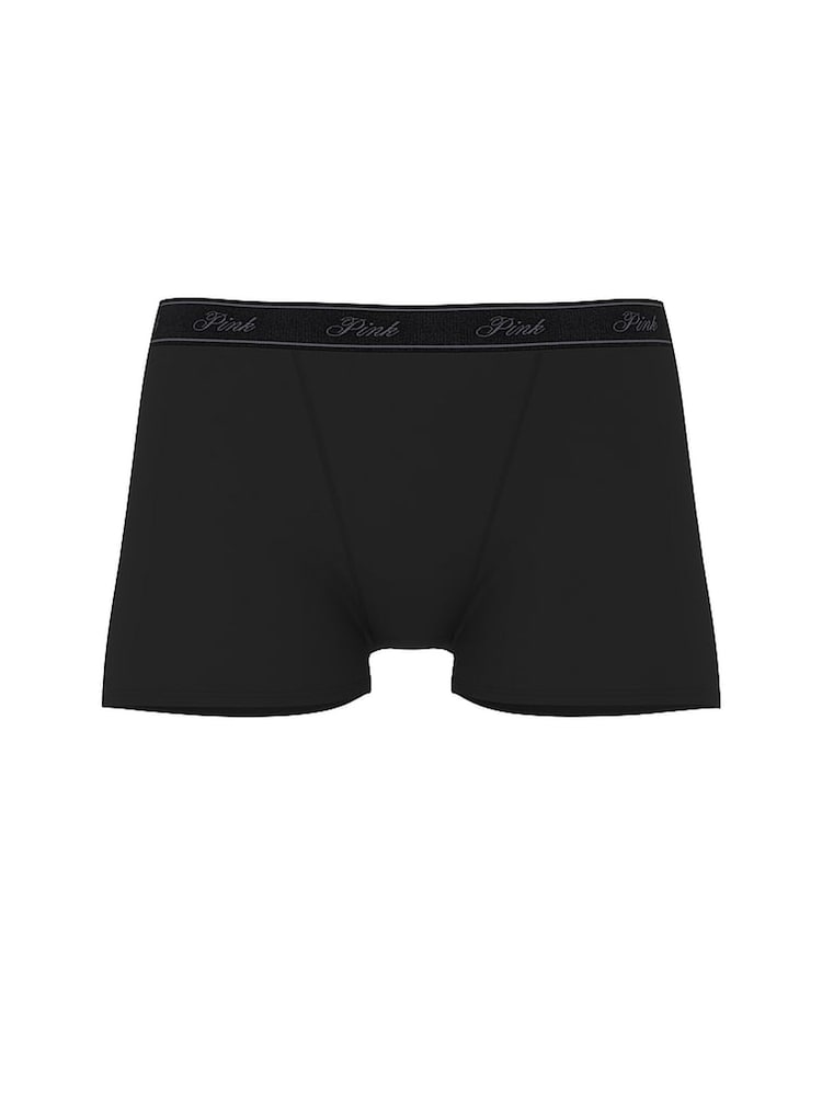 Victoria's Secret PINK Black Boyshort Cotton Logo Knickers - Image 1 of 1
