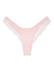 Victoria's Secret Angel Pink Thong Rose Lace Trim Knickers - Image 3 of 3