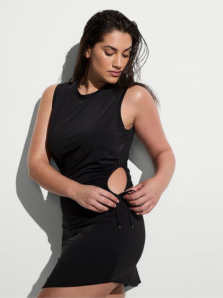 Victoria's Secret Pure Black Cover Up Mini Dress - Image 1 of 3