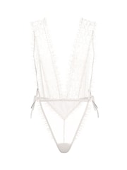 Victoria's Secret Coconut White Lace Sheer Bodysuit - Image 3 of 3