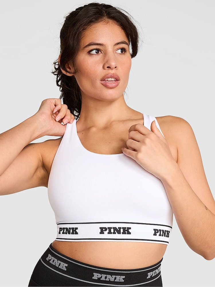 Victoria's Secret PINK White Reversible Sports Bra - Image 1 of 3