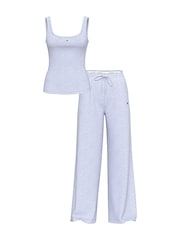 Victoria's Secret Heather Cornflower Blue Cotton Tank Long Pyjamas Set - Image 3 of 3