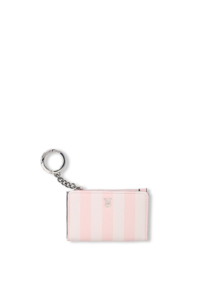 Victoria's Secret Iconic Stripe Pink Foldable Card Holder Keyring - Image 1 of 2 Victoria's Secret Iconic Stripe Pink Foldable Card Holder Keyring - Image 1 of 2