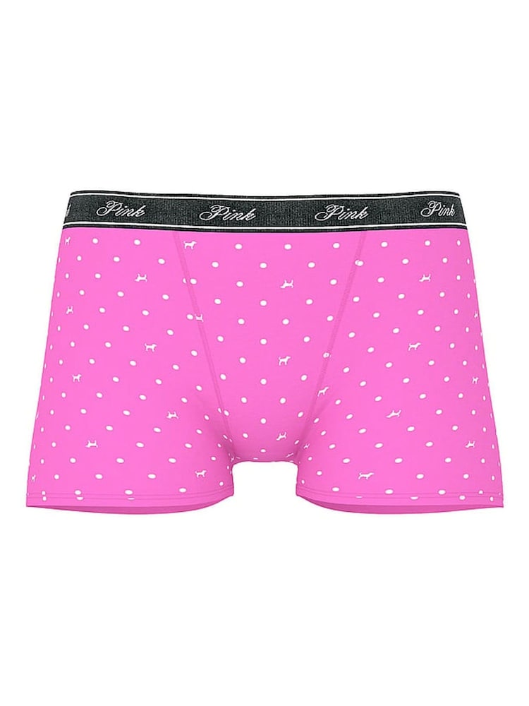 Victoria's Secret PINK Pink Gossip Boyshort Cotton Logo Knickers - Image 3 of 3