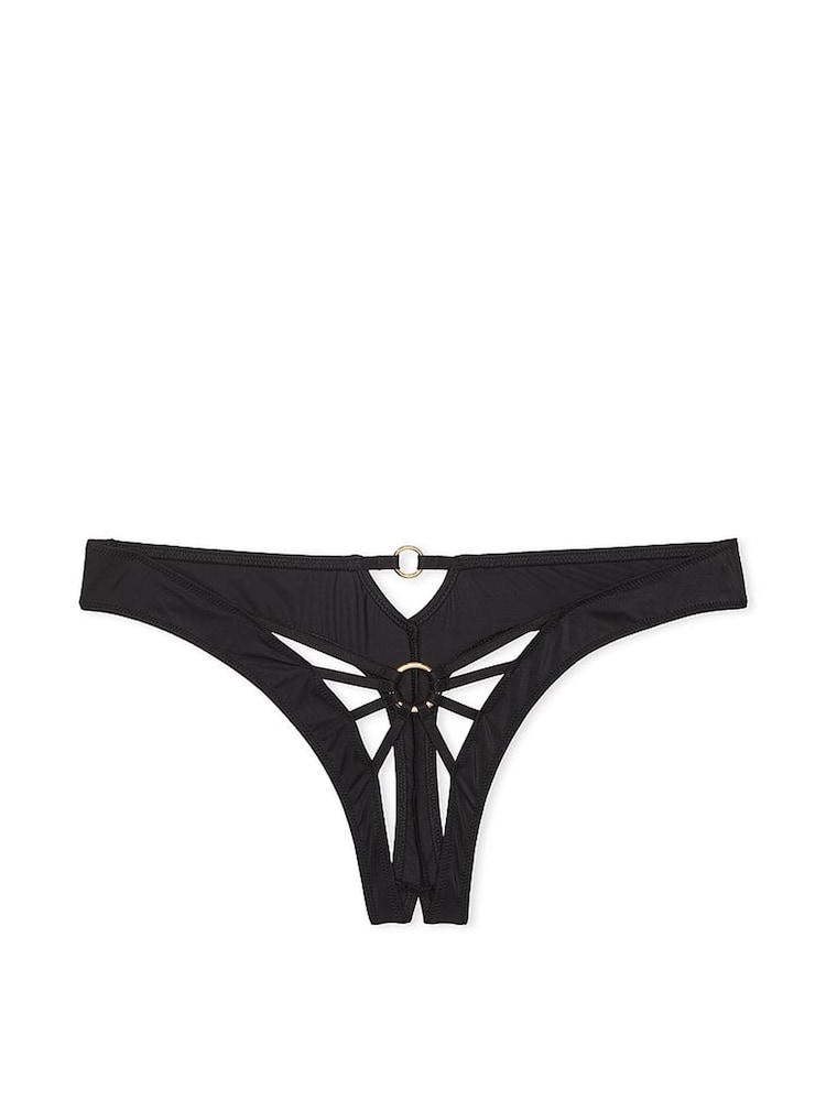 Victoria's Secret Black Strappy Crotchless Thong Knickers - Image 3 of 3