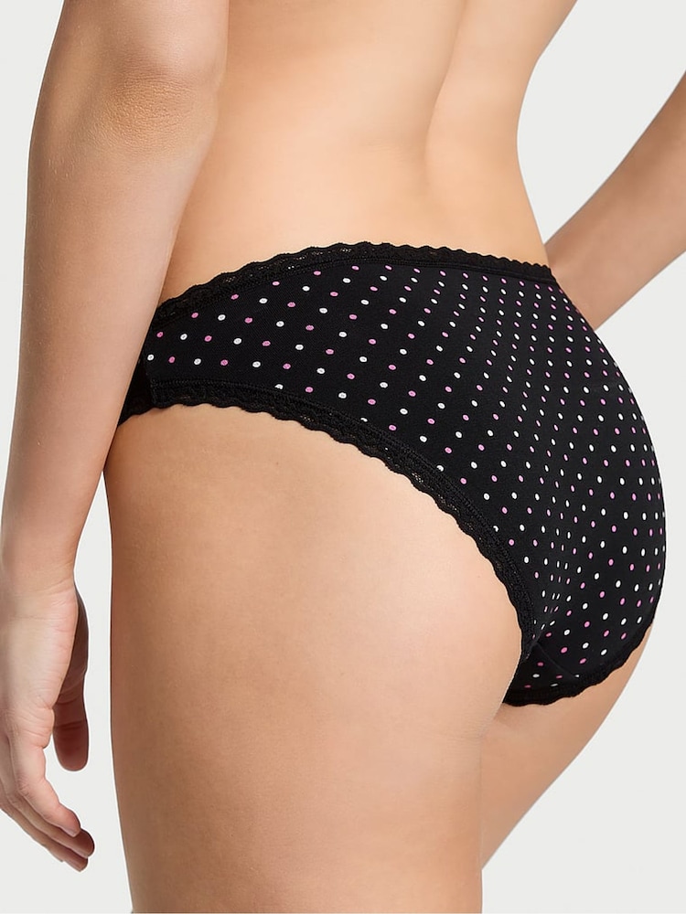 Victoria's Secret Black Dots Bikini Lace Trim Knickers - Image 2 of 3
