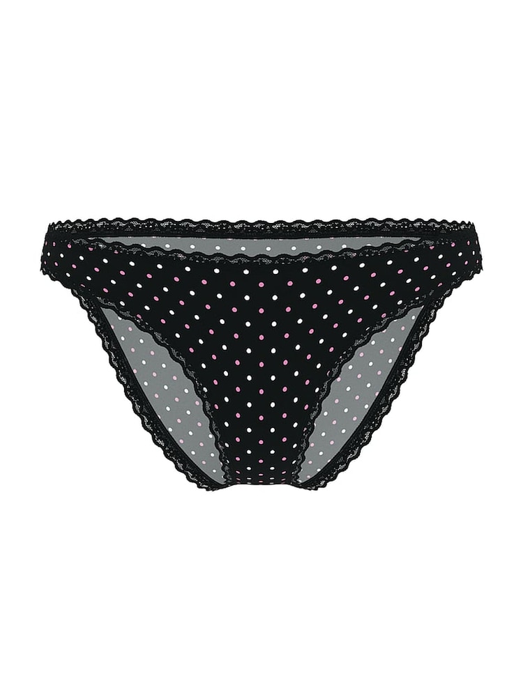 Victoria's Secret Black Dots Bikini Lace Trim Knickers - Image 3 of 3
