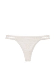 Victoria's Secret PINK White Floral Lace Double Strap Thong Floral Lace Knickers - Image 4 of 4
